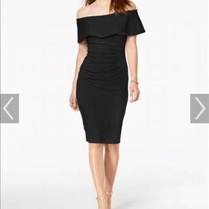Black off the shoulder cocktail dress